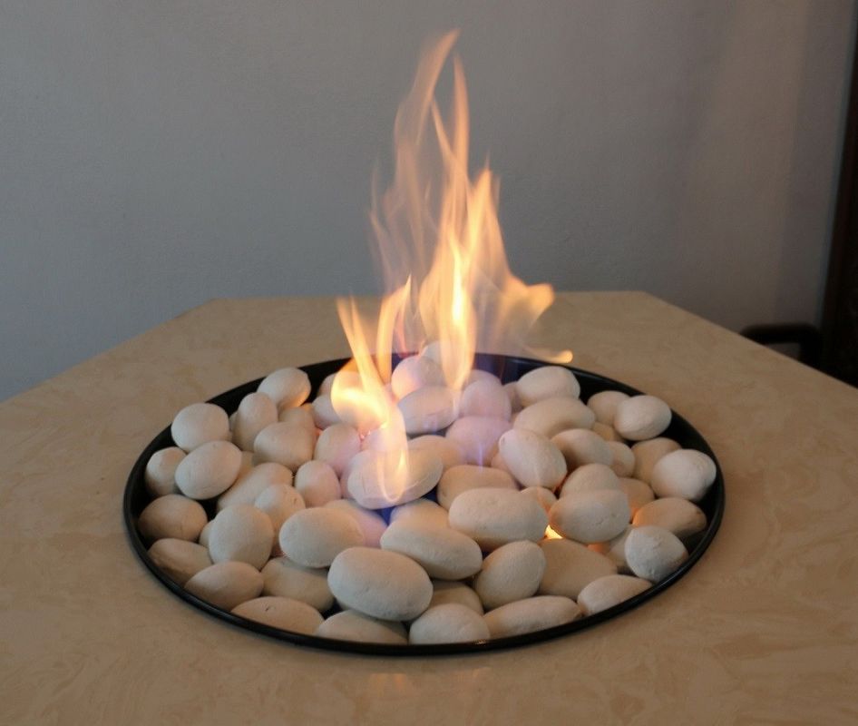 Ethanol Fireplace Accessories White Color Ceramic Rock Stones S08 - 57W