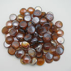 Professional Fire Pit Fire Glass Beads Amber Colored Glass Rocks For Fire Pits