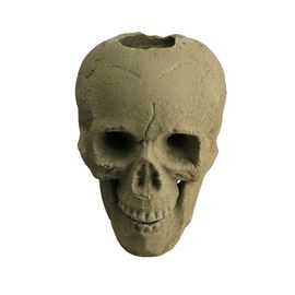 Old Burning Faux Human Skull Fire Logs 5 Years Warranty Life For Ethanol Fireplaces